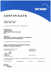 Сертификат ISO14001 TECNA